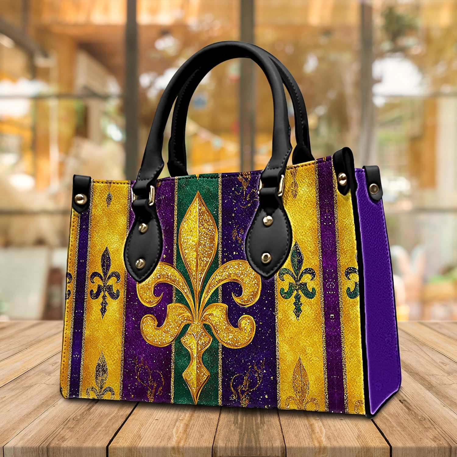 Personalized Carnival Leather Bag – Colorful 2D Festival Purse, Durable Crossbody & Shoulder Bag for Women - Image 3