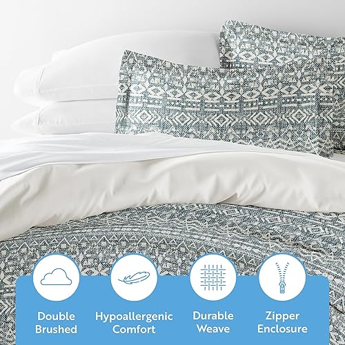 Miniatura 3 de Linen Market - Juego de funda de edredón Queen (azul marino) - Experimenta la comodidad de un hotel con una suavidad sin igual, estampados