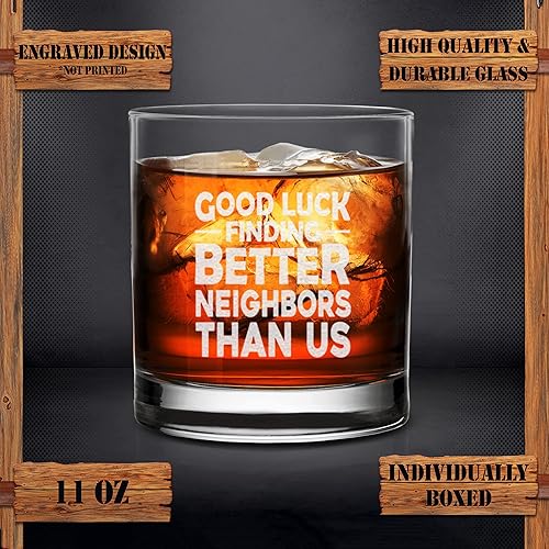 Miniatura 3 de Vaso de whisky Good Luck Finding Better Neighbors Than Us - Regalo de despedida sarcástica para mudarse