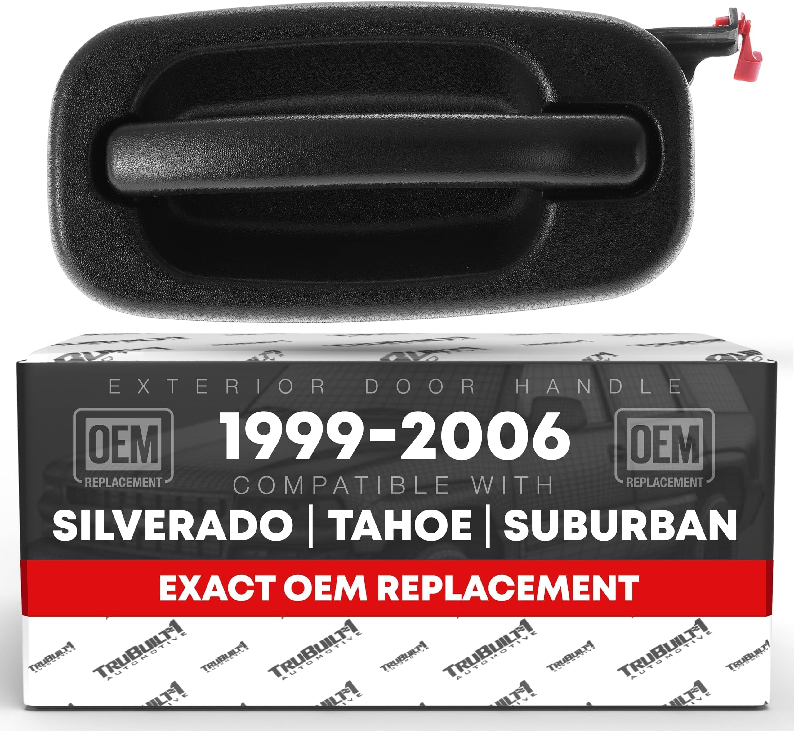 Exterior Rear Driver Door Handle - Compatible with 1999-2006 Chevrolet Silverado, 02-06 Avalanche, Tahoe, Suburban; 99-06 GMC Sierra, Yukon - Textured Black - OEM 15721571, 80579