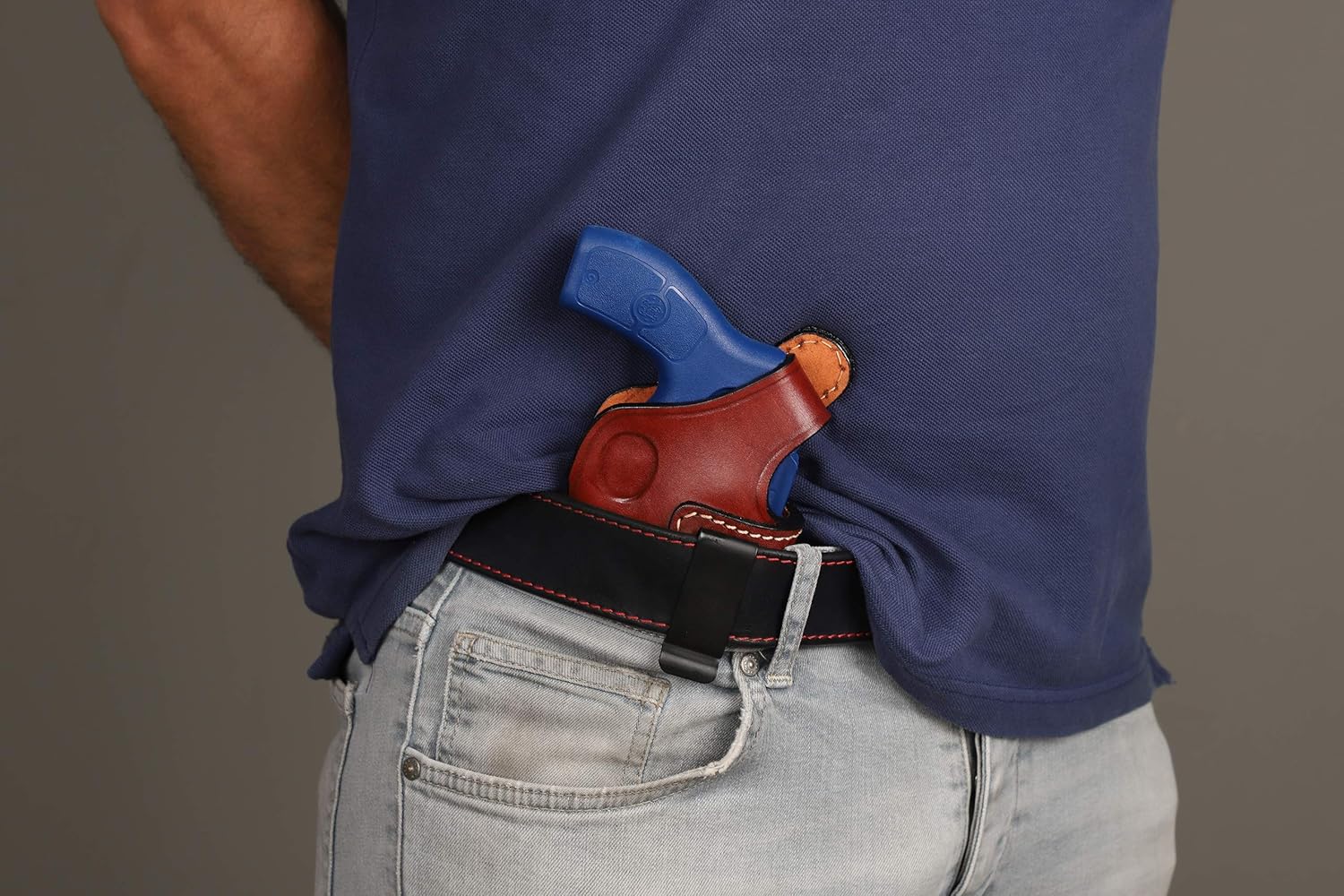 Pusat Holster Premium Leather IWB and OWB Belt Holster 2.2 inch 357 MAG for Revolver Charter Arms Mag Pug Right Hand