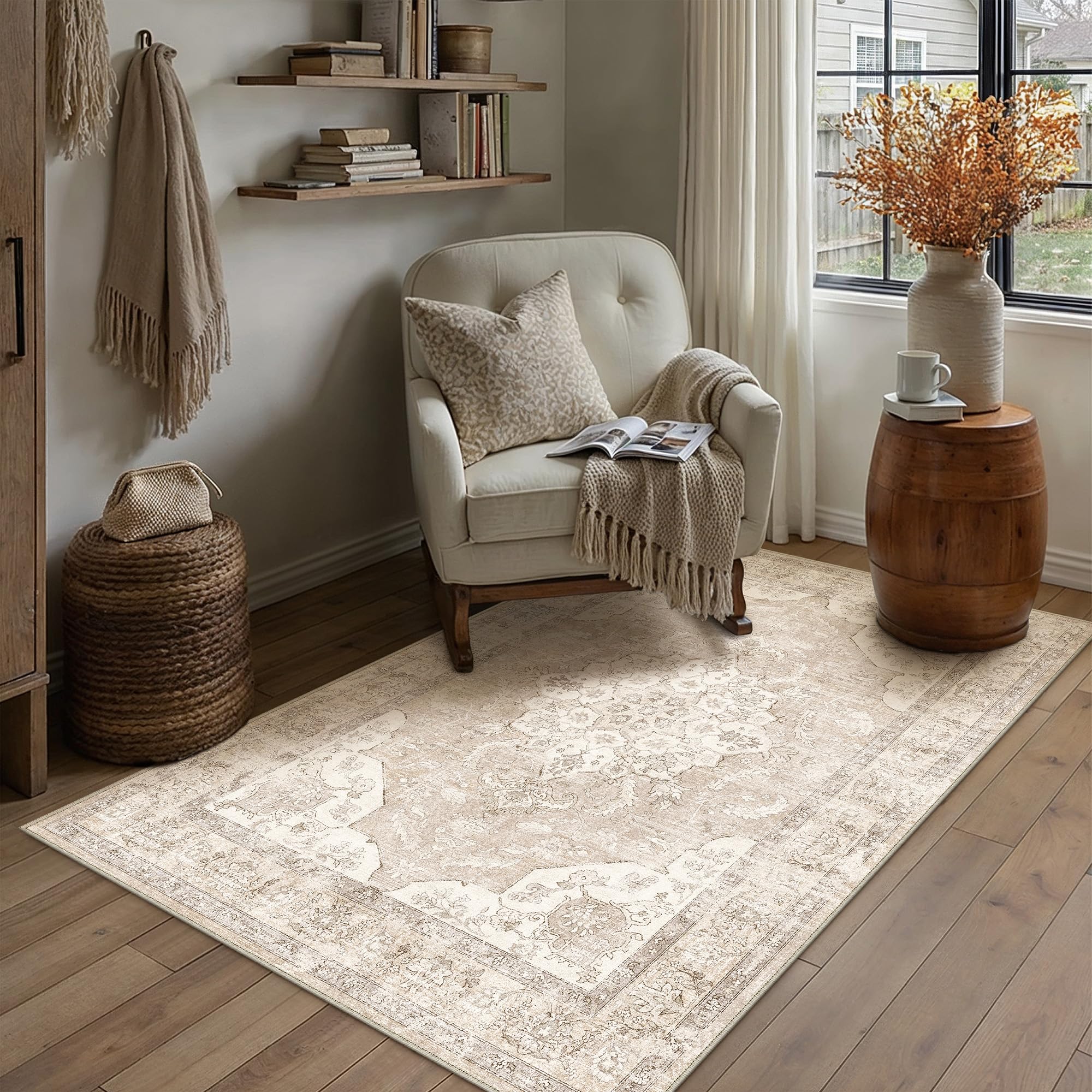PureCozy Vintage Rugs Living Room Area Rug 80x150cm Beige