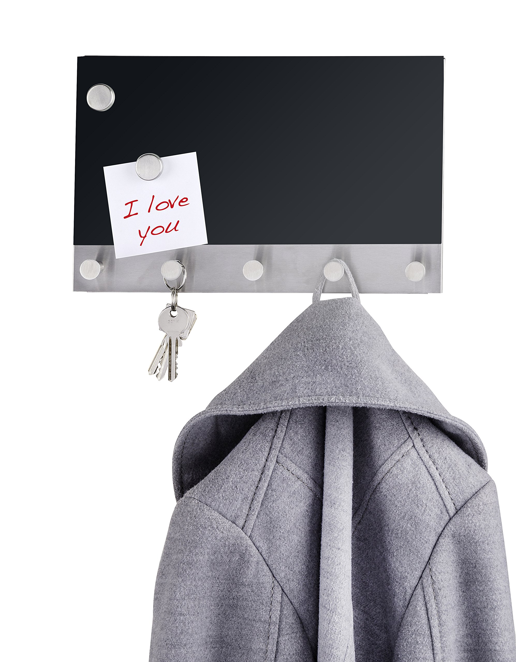 Wenko Set 5 Ganci Appendini A Specchio Con Magnete – Guardaroba Multifunzionale Con Bacheca, 32x23 Cm - 6