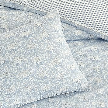 Peri Home Ikat Eyelet Cotton Duvet Cover & Sham Set King Blue 3-Piece