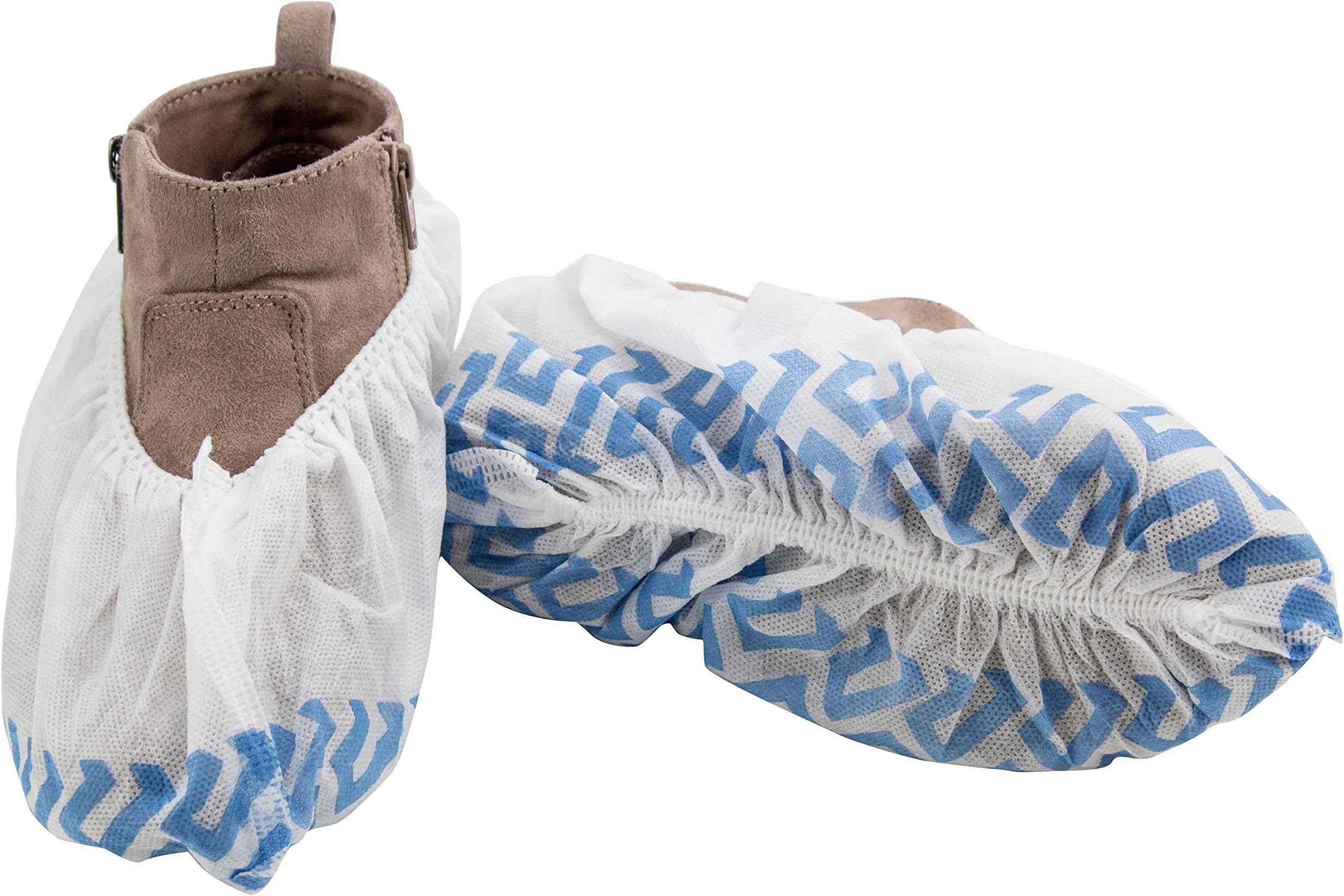 Disposable Non Slip Shoe Cover Booties | Extra Thick, Water Resistant Polypropylene Shoe Guards | Indoor-Outdoor Shoe Protectors Perfect for Medical Use, Housekeeping, Real Estate | 100 Count