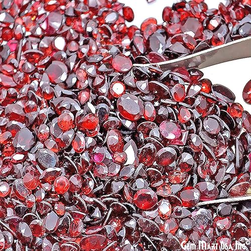 Miniatura 5 de Venta al por mayor de 100 quilates de mezcla de piedras preciosas de granate rojo MartUSA piedras facetadas sueltas mezcla de corte de granate rojo