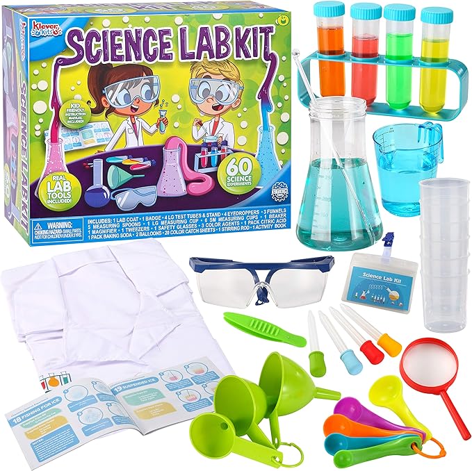 Amazon.com: Klever Kits Science Lab Kit for Kids 60 Science Experiment ...