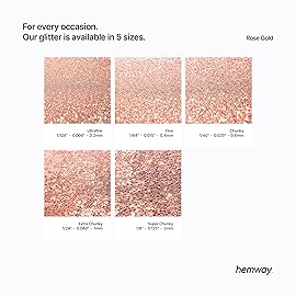 Hemway Eco Friendly Biodegradable Glitter 100g / 3.5oz Bio Cosmetic Safe Sparkle Vegan for Face, Eyeshadow, Body, Hair, Nail and Festival Makeup, Craft - Chunky (1/40 0.025 0.6mm) - Rose Gold