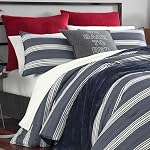 Nautica - Twin Comforter Set, Cotton Reversible Bedding with Matching Sham, Stylish Home Decor, Dorm Room Essentials (Craver Navy, Twin/Twin XL)