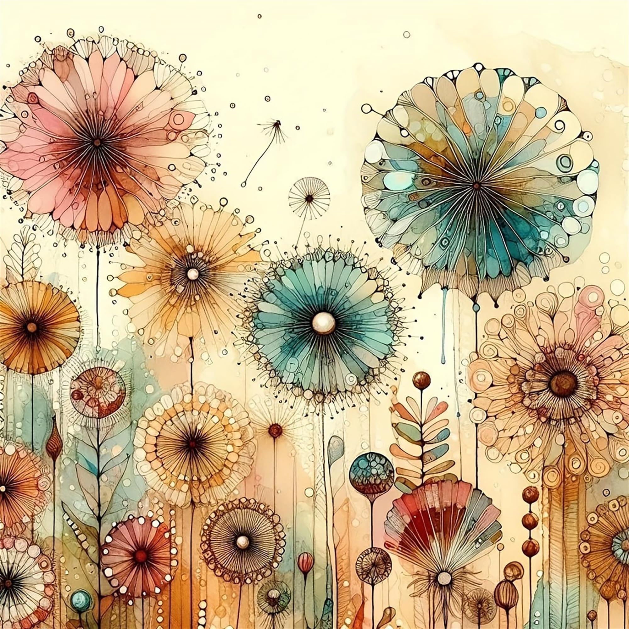 Hestarcul DIY Diamond Art Kits for Adults, 5D Diamond Painting Kits for Beginners, Full Round Diamond Painting by Diamond for Wall Decor, Gift for Women (Dandelion)-image-40