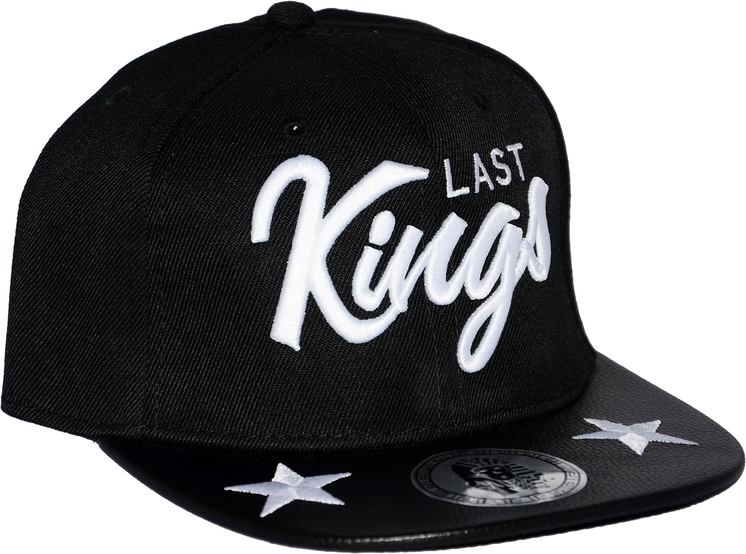 Official Last Kings 'Stars Scripted' Snapback hat. Adjustable Size. (Black/White).