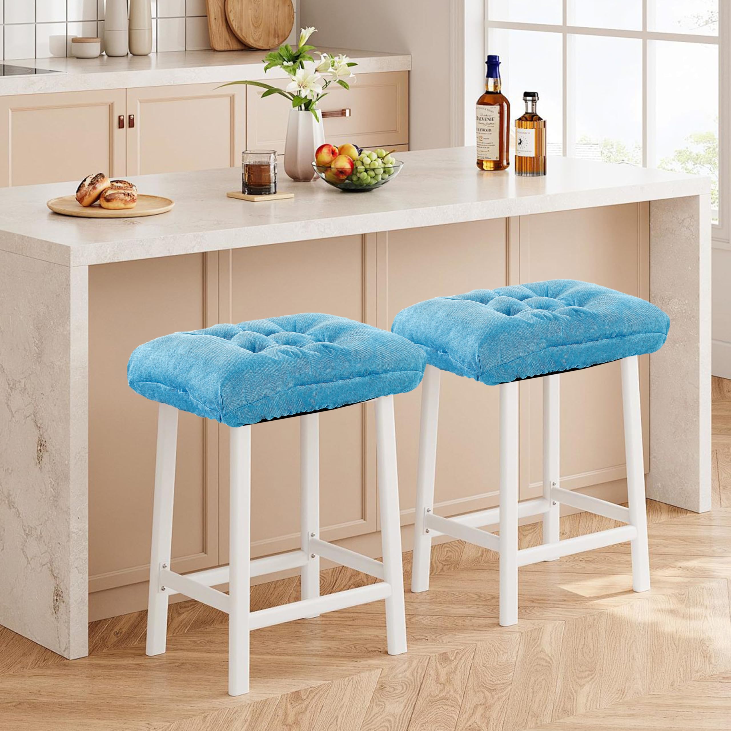 Amazon.com: LYLNBYWK Rectangular Stool Cushion Set of 2, Soft