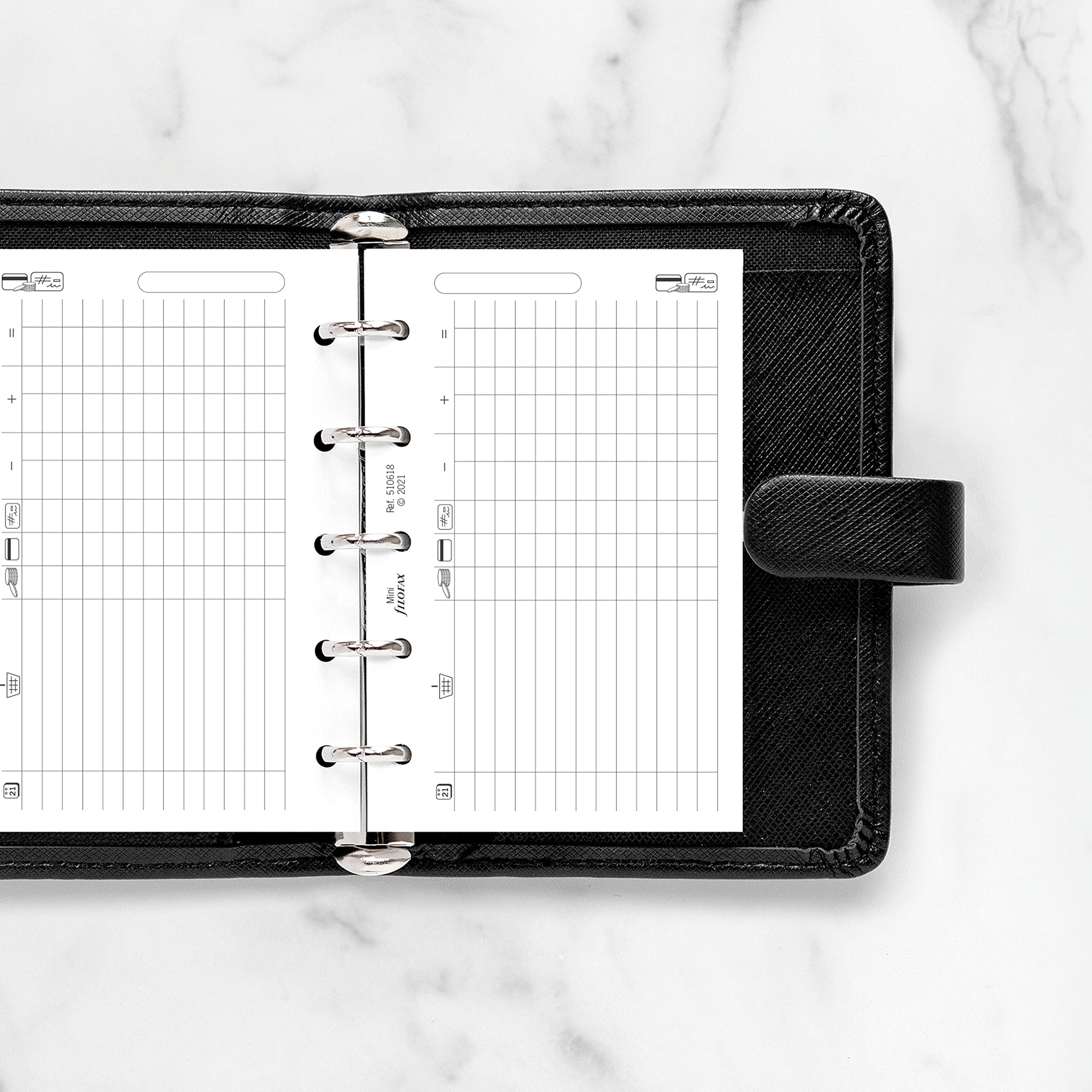 Filofax B510618 - Ricarica per organizer, formato mini, carta bianca, 10,5 x 6,7 cm, 20 fogli
