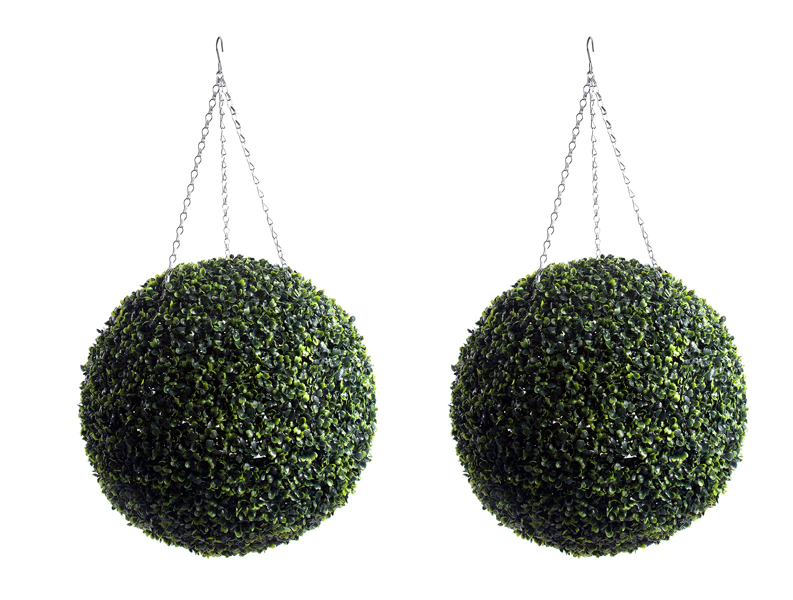 Best Artificial 2 Huge 50cm Green Boxwood Buxus Topiary Grass Balls