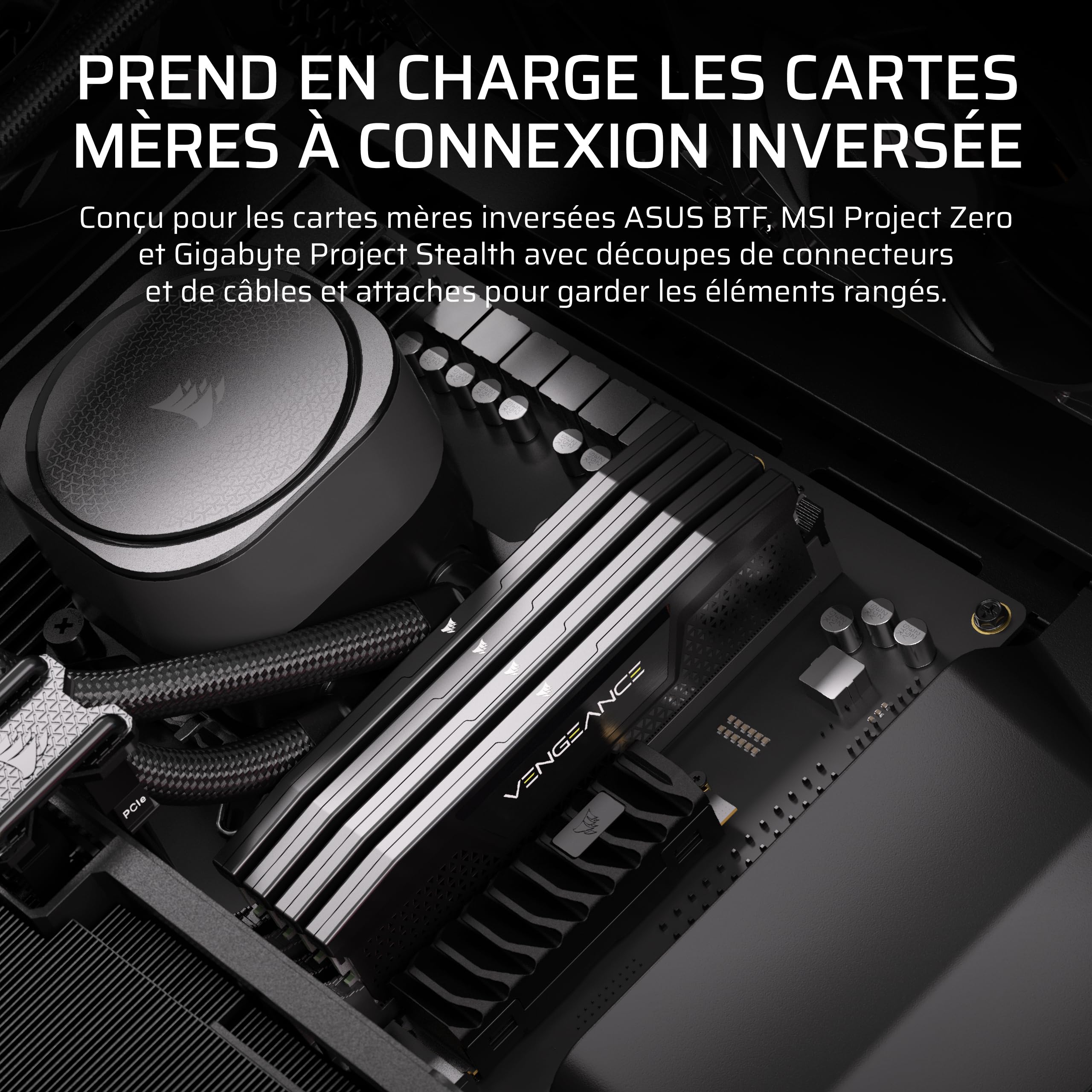 CORSAIR Frame 5000D RS Boîtier Modulaire Mid-Tower à Haut Débit d'air – 4X Ventilateurs RS Pré-Installés, Système de Support pour Ventilateur InfiniRail – Noir