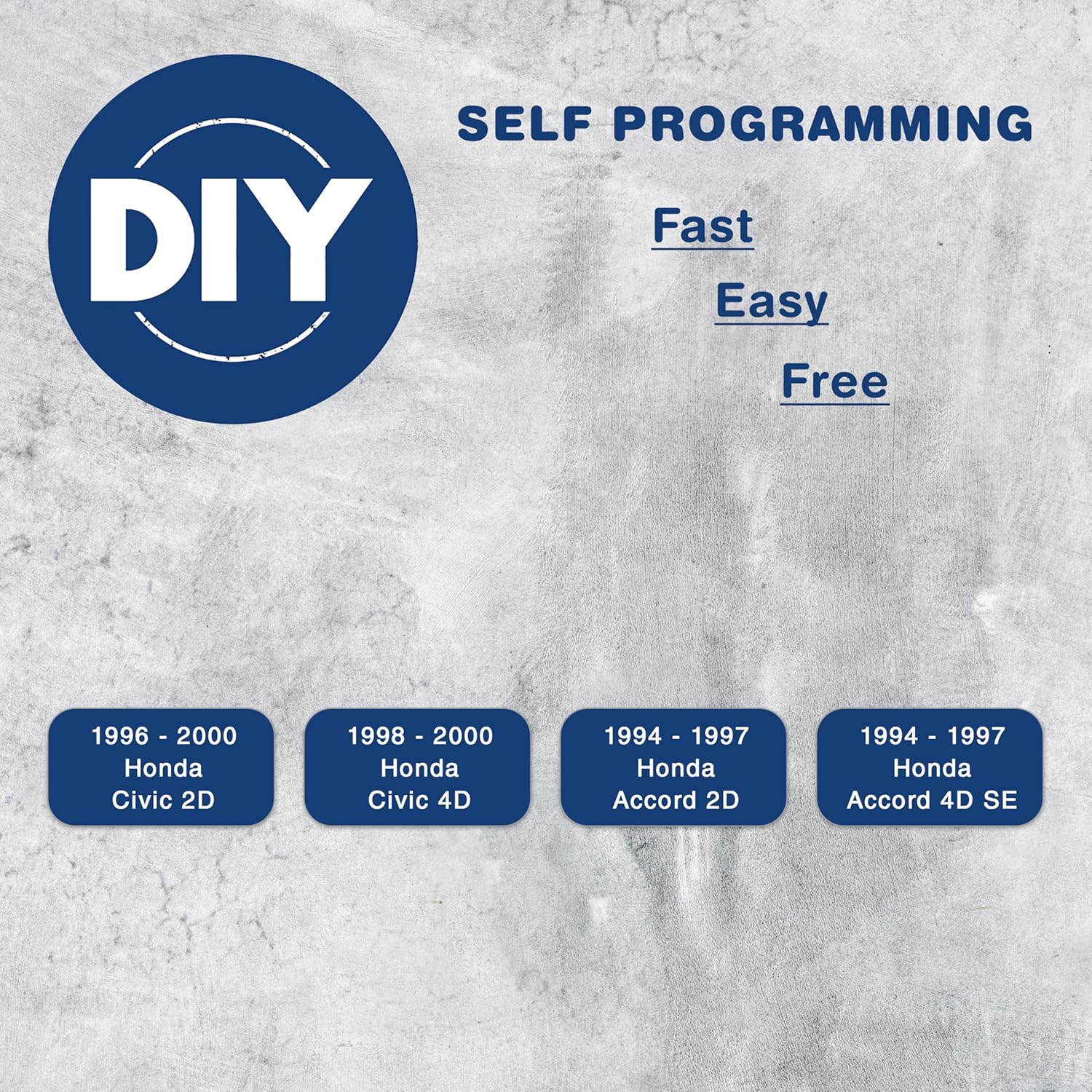 2X KeylessOption Keyless Entry Remote Car Key Fob Control 3-Button Lock Unlock Panic Replacement for 1994-2000 Honda Civic Accord (A269ZUA106, 72147-S04-A01)