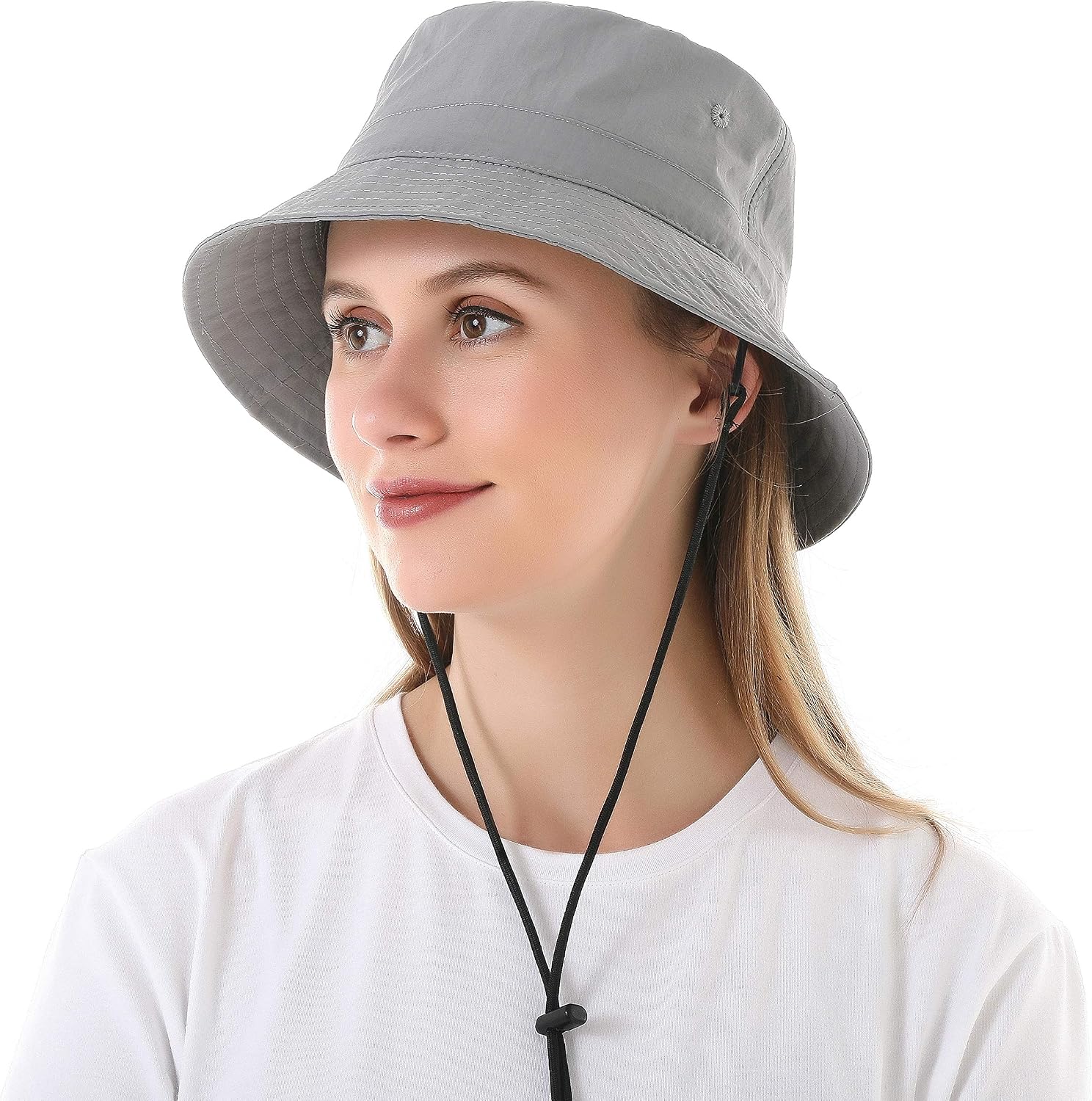Muryobao Womens Bucket Sun Hat Outdoor UV Protection Fisherman Hat Packable Summer Travel Beach Fishing Cap UPF50+ Light Grey