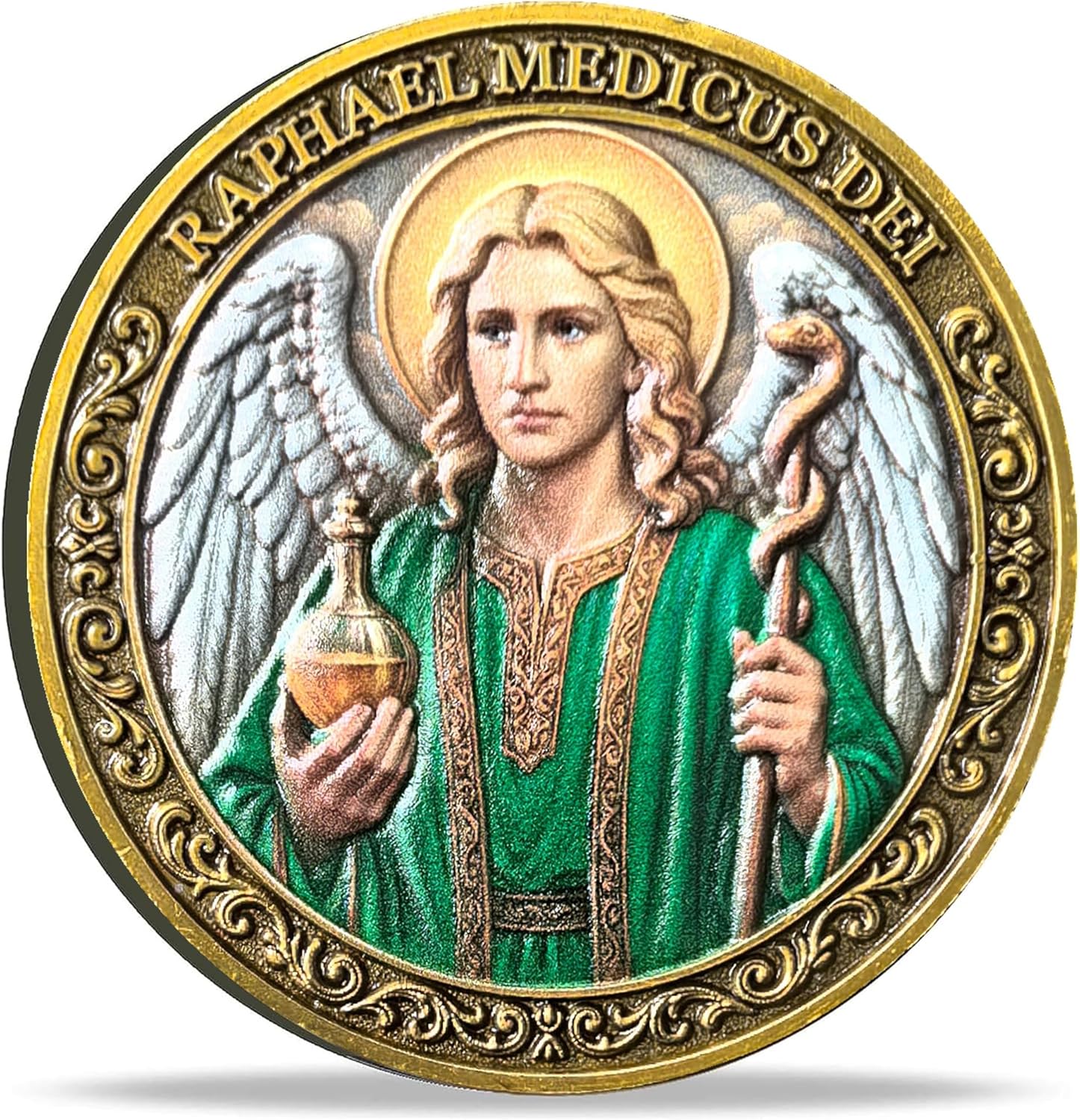 Amazon.com: Strugglejewelry Archangel Raphael Healing Medallion ...