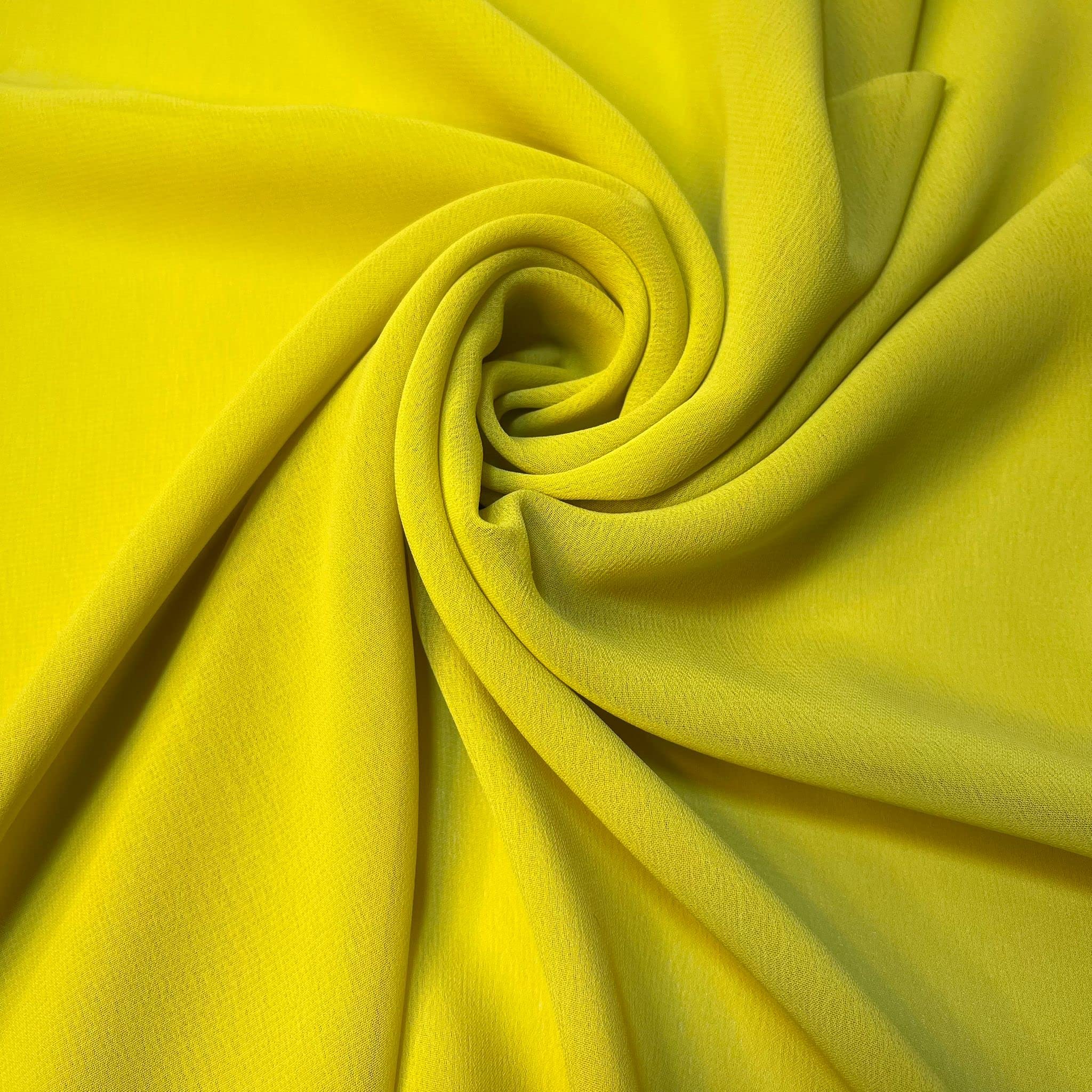 Chiffon Sheer Fabric Plain Soft Polyester Wedding Arch Dress Craft Material 44" (10 Meter, Yellow Olive) โ image 1