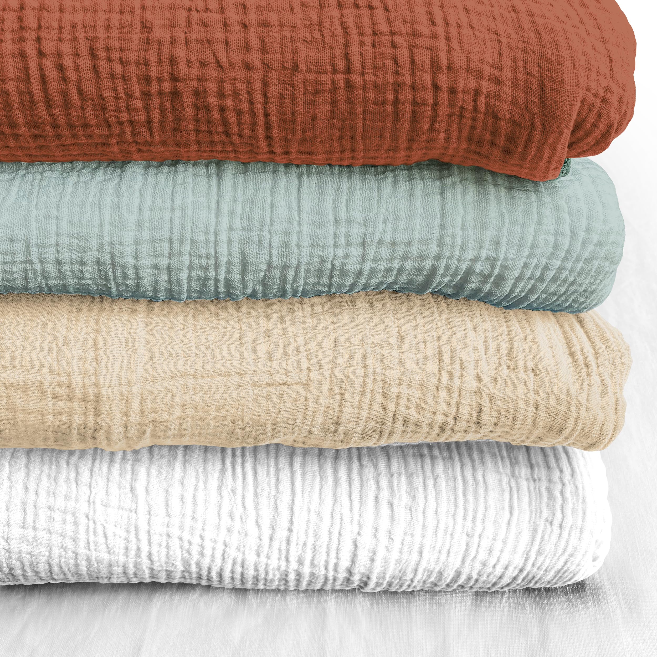 Parure de Couette Gaze de Coton – Le Clos des Songes – Linge de Lit Doux, Léger et Respirant (Beige, 220x240 cm)