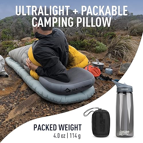 Vista 19 de Sea to Summit Aeros Premium - Almohada inflable de viaje, Deluxe (22 x 14), color lima