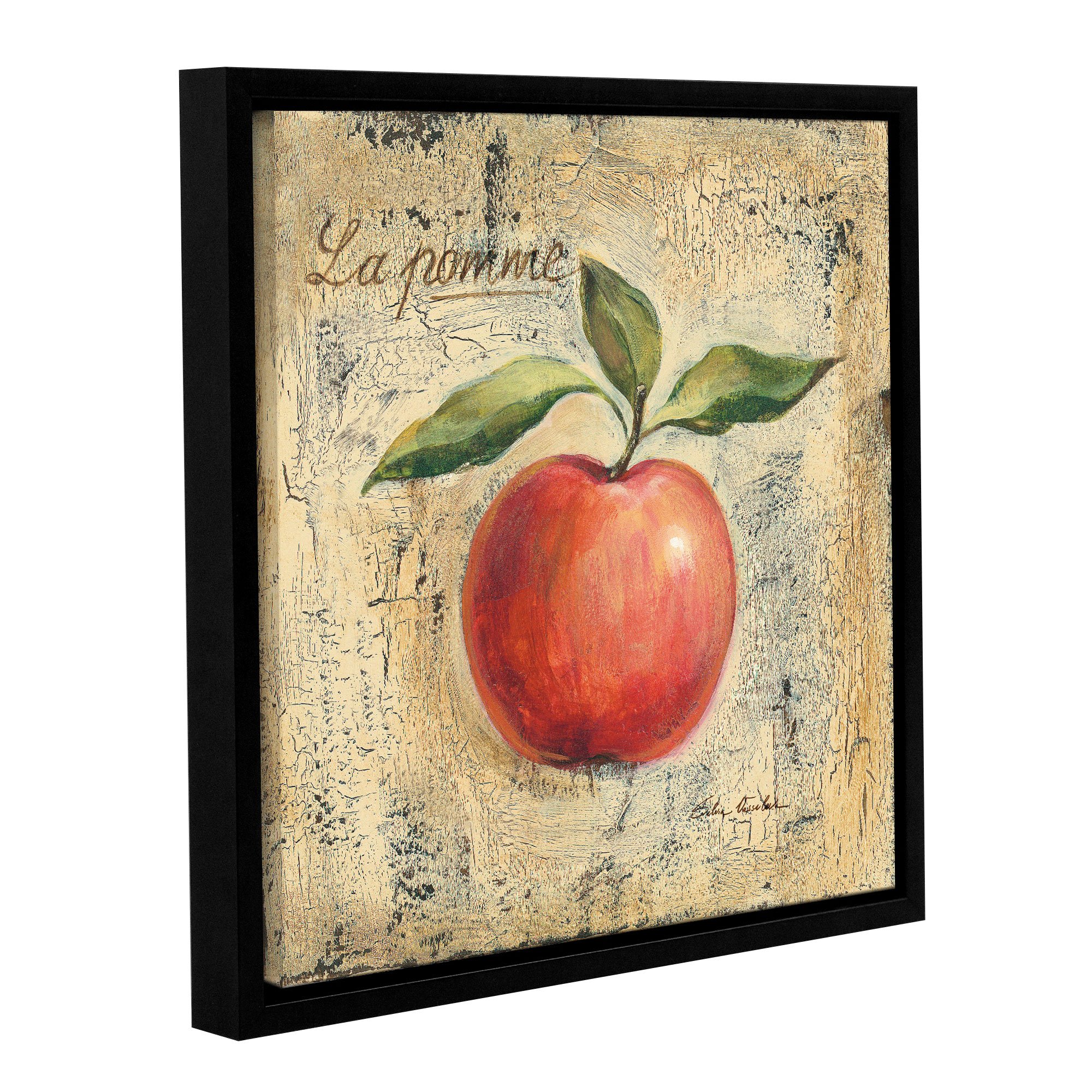 Silvia Vassileva ''La Pomme '' Gallery Wrapped Floater-framed Canvas, 18X18