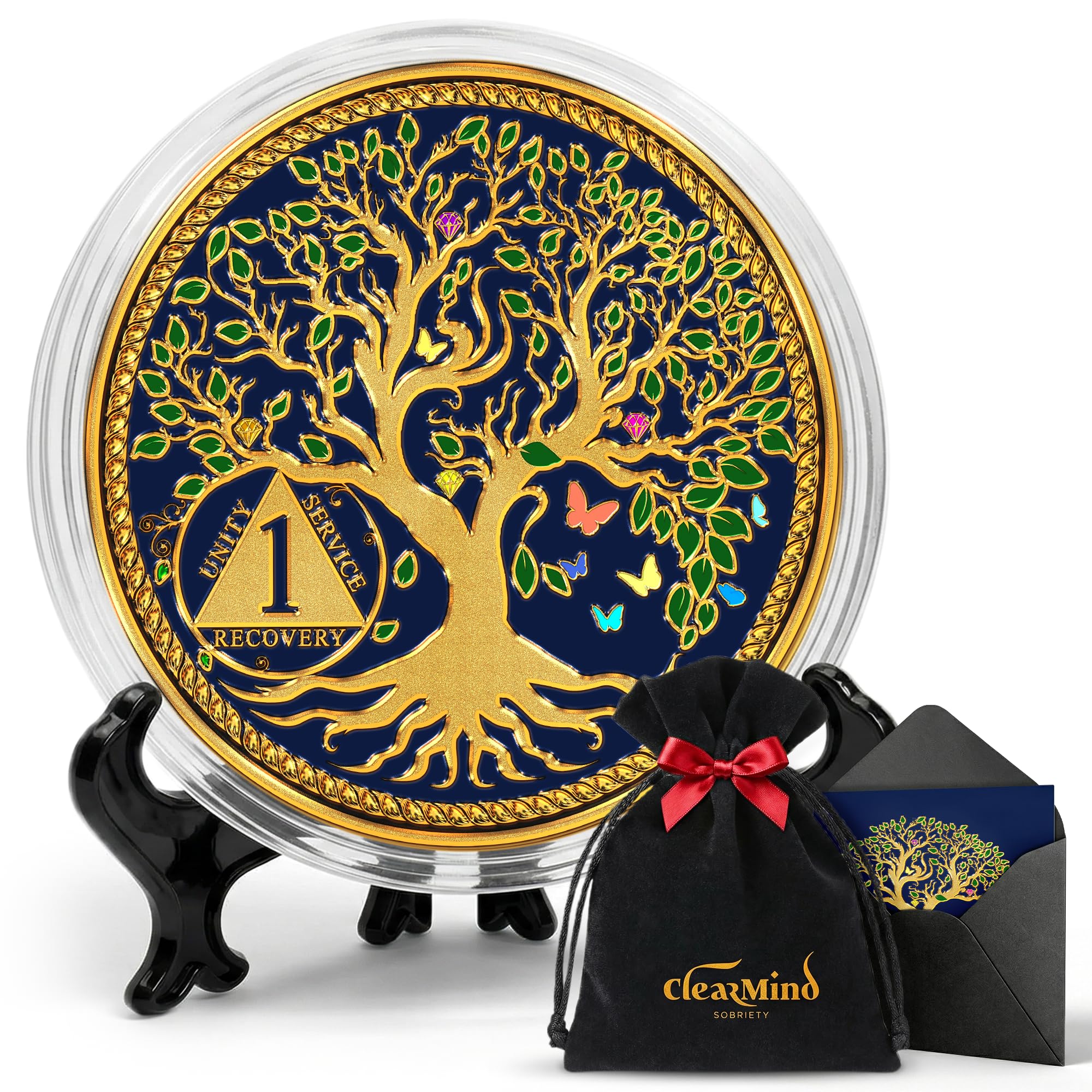 Moneda de sobriedad, unisex, años 1