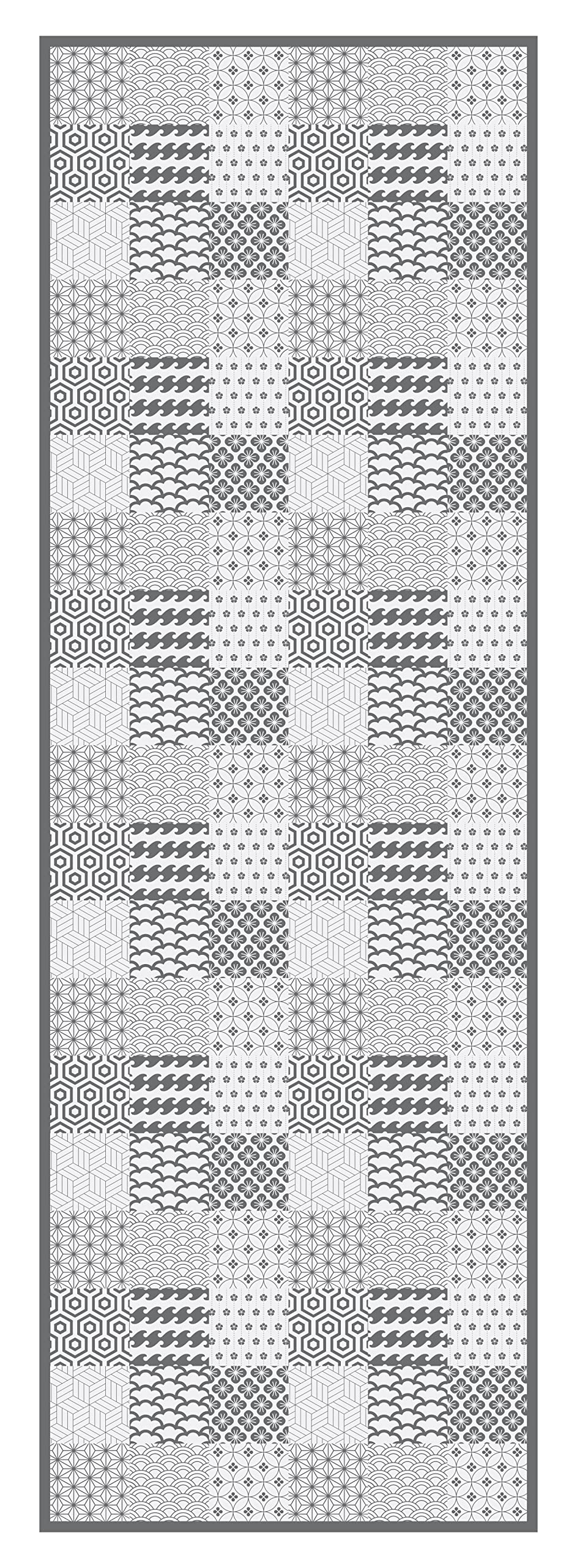 Tenvinilo | Alfombra Geométrica Vinílica | Alfombras Vinílicas | Decoración | Hogar | Lavables | Antideslizantes | Ecológicas | Medidas Personalizadas (40 x 120 cm, Geométrica)