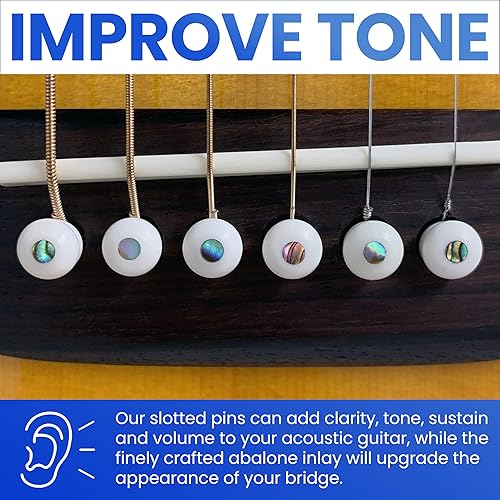 Miniatura 11 de Crosby Pines de puente de hueso puro ranurado para guitarra acústica de 6 y 12 cuerdas