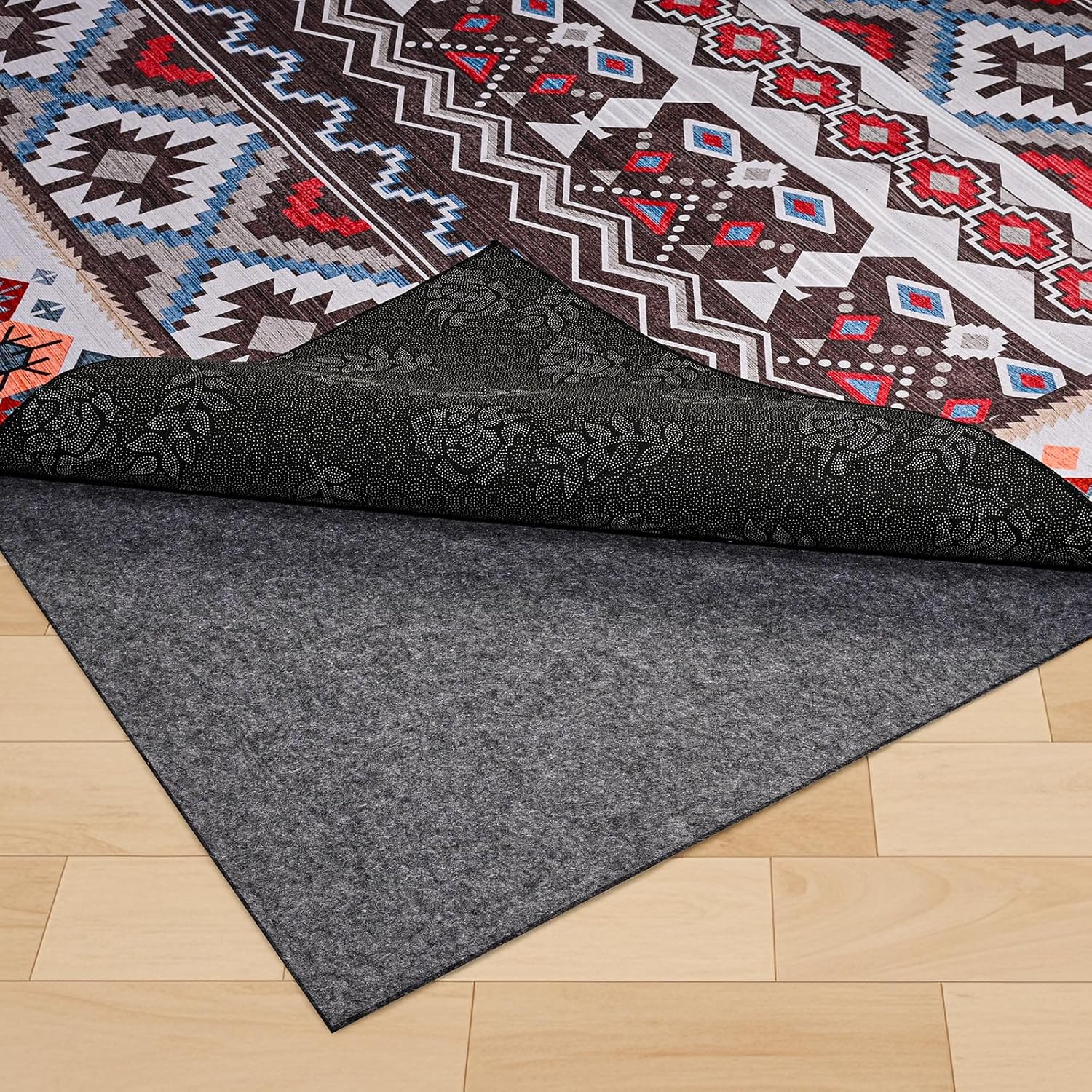 Cuckan 100% Waterproof Non-Slip Rug Pad 5x7 Ft, 1/4 Inch Thick Felt Grip for Hardwood & All Floors - Protects Rug & Floor