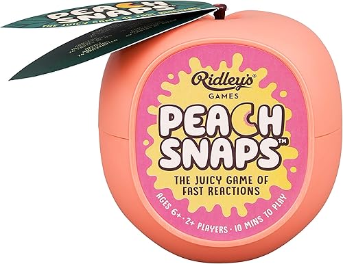 Ridley's ¡Peach Snaps! Divertido juego de cartas para familias, lleno de acción, juego de ritmo rápido para más de 2 jugadores, incluye tarjetas de