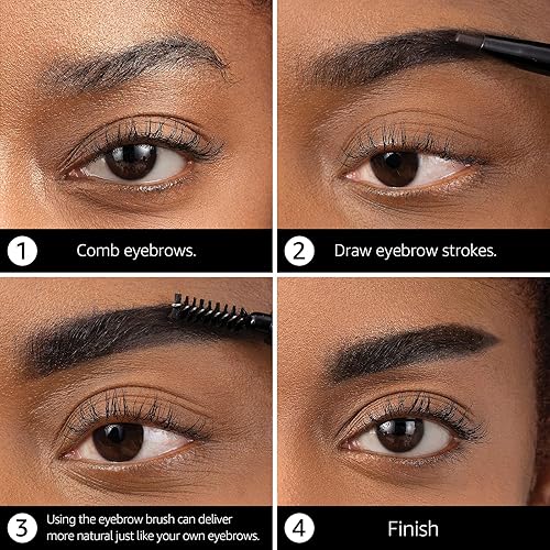 Miniatura 6 de Lápiz de cejas marrón  Lápiz de cejas impermeable para maquillaje de cejas, bolígrafo de cejas con cepillo de cejas multifunción, lápices de cejas