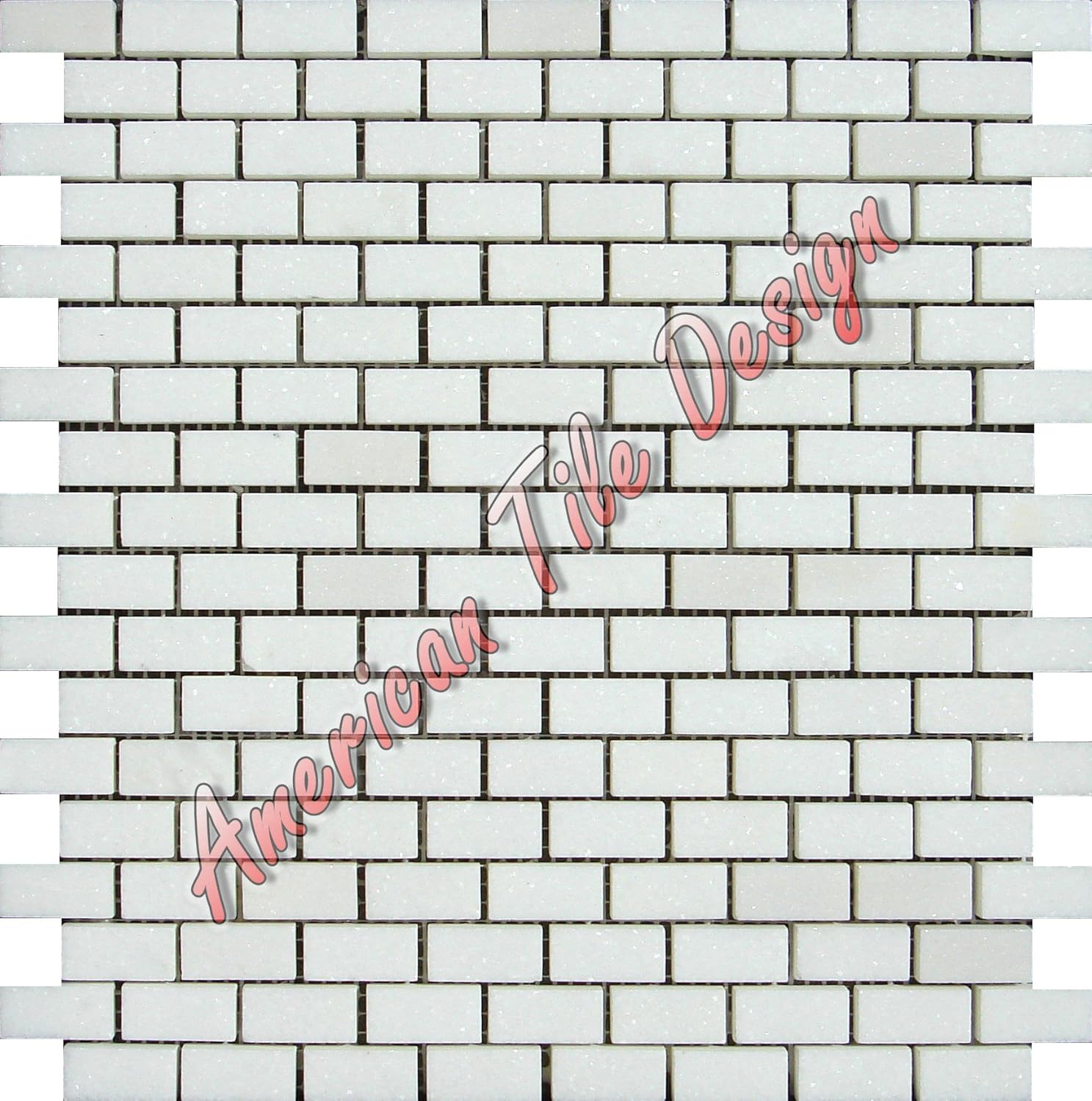 Thassos White 5/8"x11/4" Mini Brick Greek Marble Polished Mosaic (12