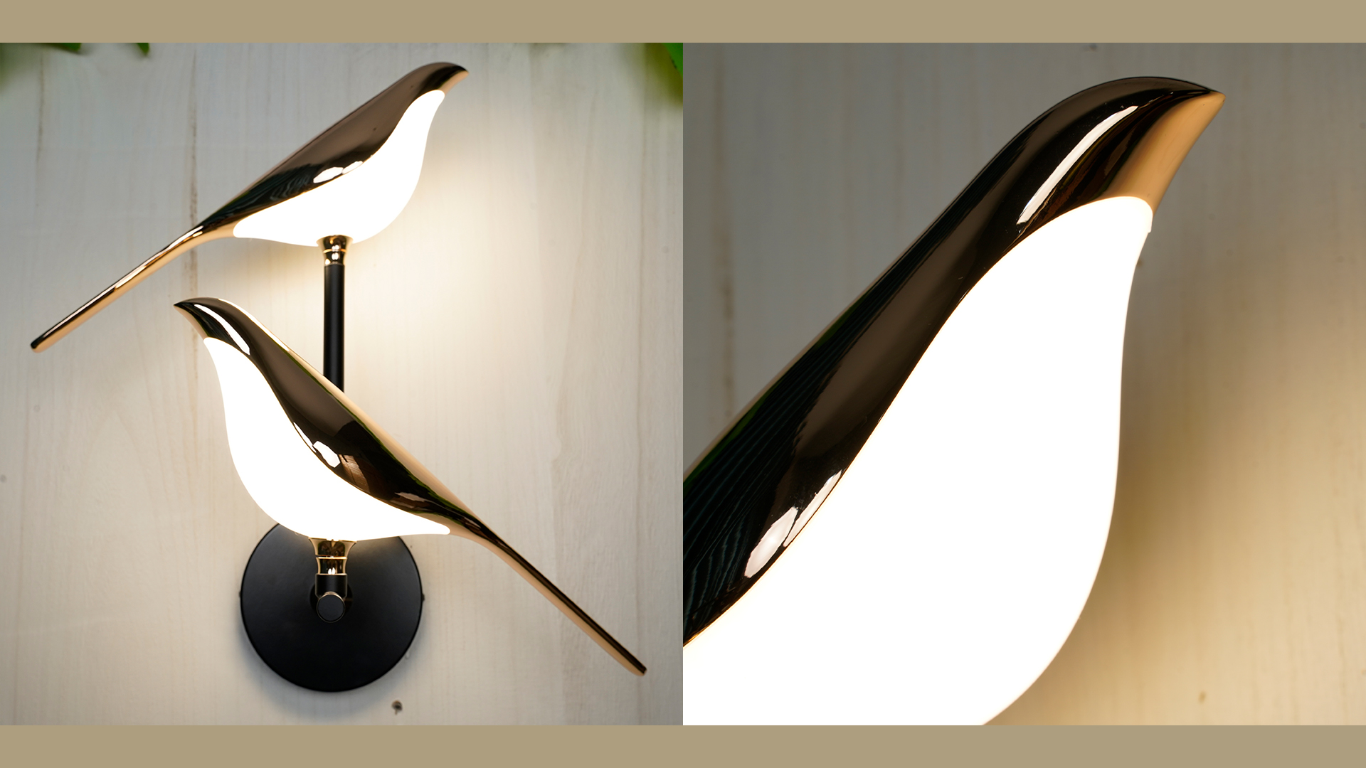 Image of Bird Wall Sconce, Fun Wall Light with Acrylic Shade, LED Birds Wall Lamp, Art Deco Wall Mount Lamp for Bedroom, Stairway, Corridor (1 Light)