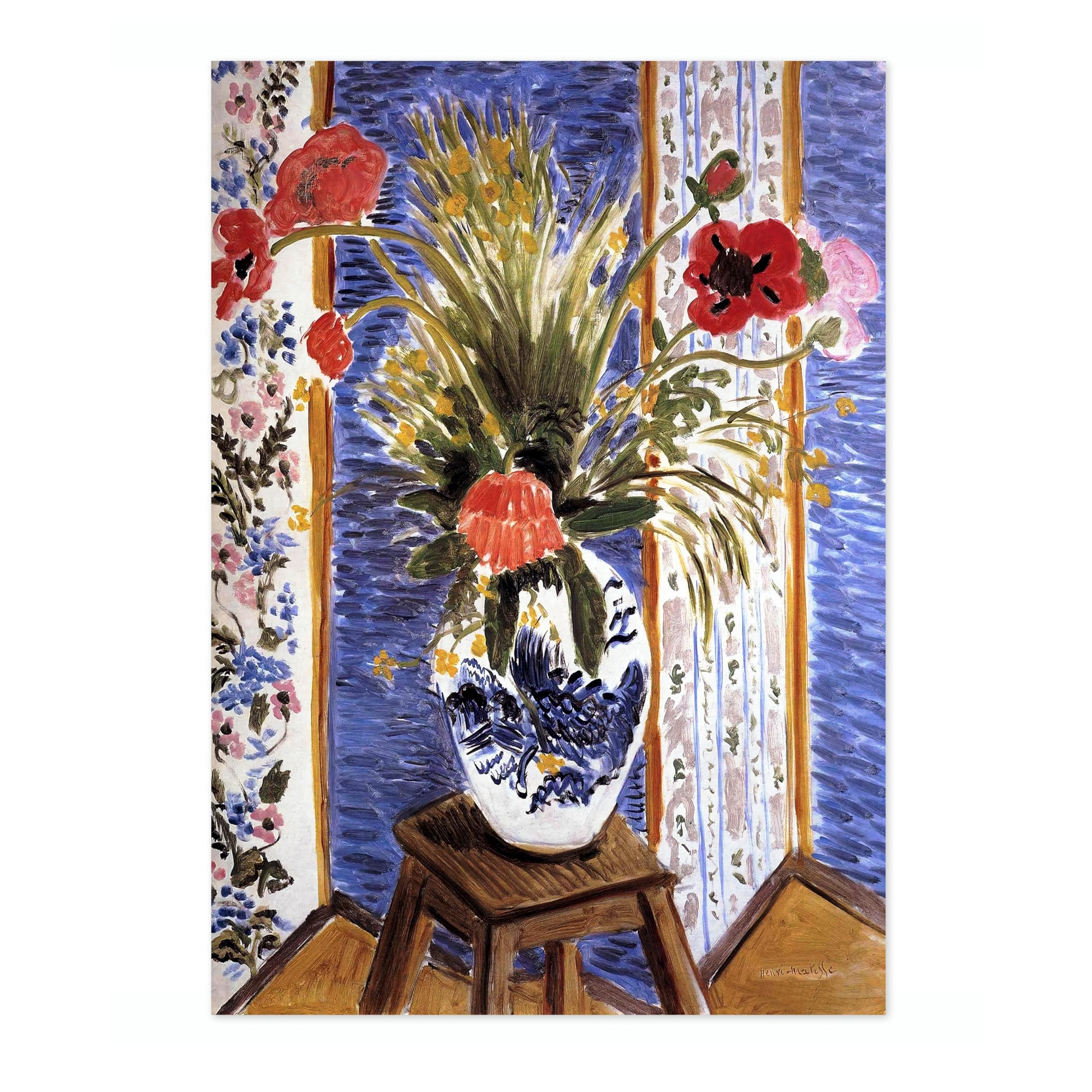 Poppies Henri Matisse Poster. Classic Art Painting Print, Art Exhibition Neutral Wall Art, Modern Minimalist Home Decor Picture, Archival Matte, A2 (Print Only) - 59.4x42cm