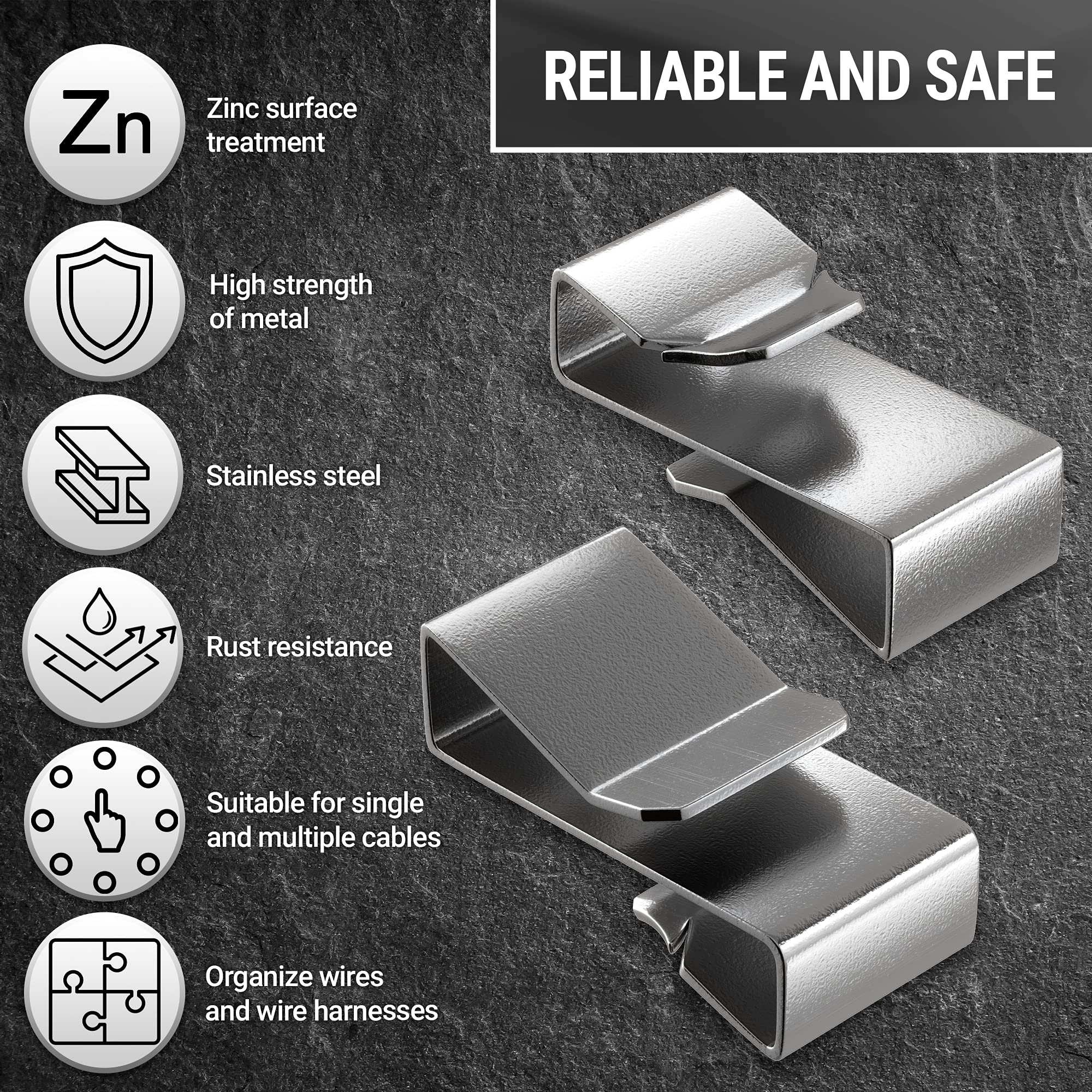 25pc Trailer Frame Wire Clips 18mm Stainless Steel Cable Clamps Universal (Pack of 3) — Amazon image 2