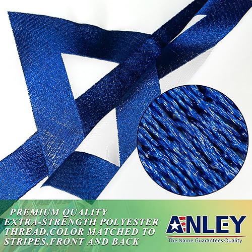 Miniatura 3 de Anley EverStrong Series - Bandera de Israel de 3 x 5 pies, nailon resistente, rayas bordadas y cosidas, 4 filas de costuras de cerradura, banderas
