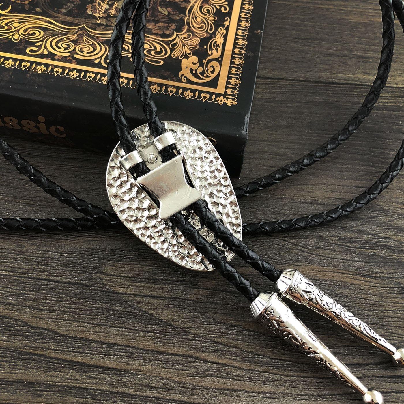 Stone Bolo Tie Native Western Cowboy Handmade Hand-woven Leather Bola Tie Necktie For Men Women