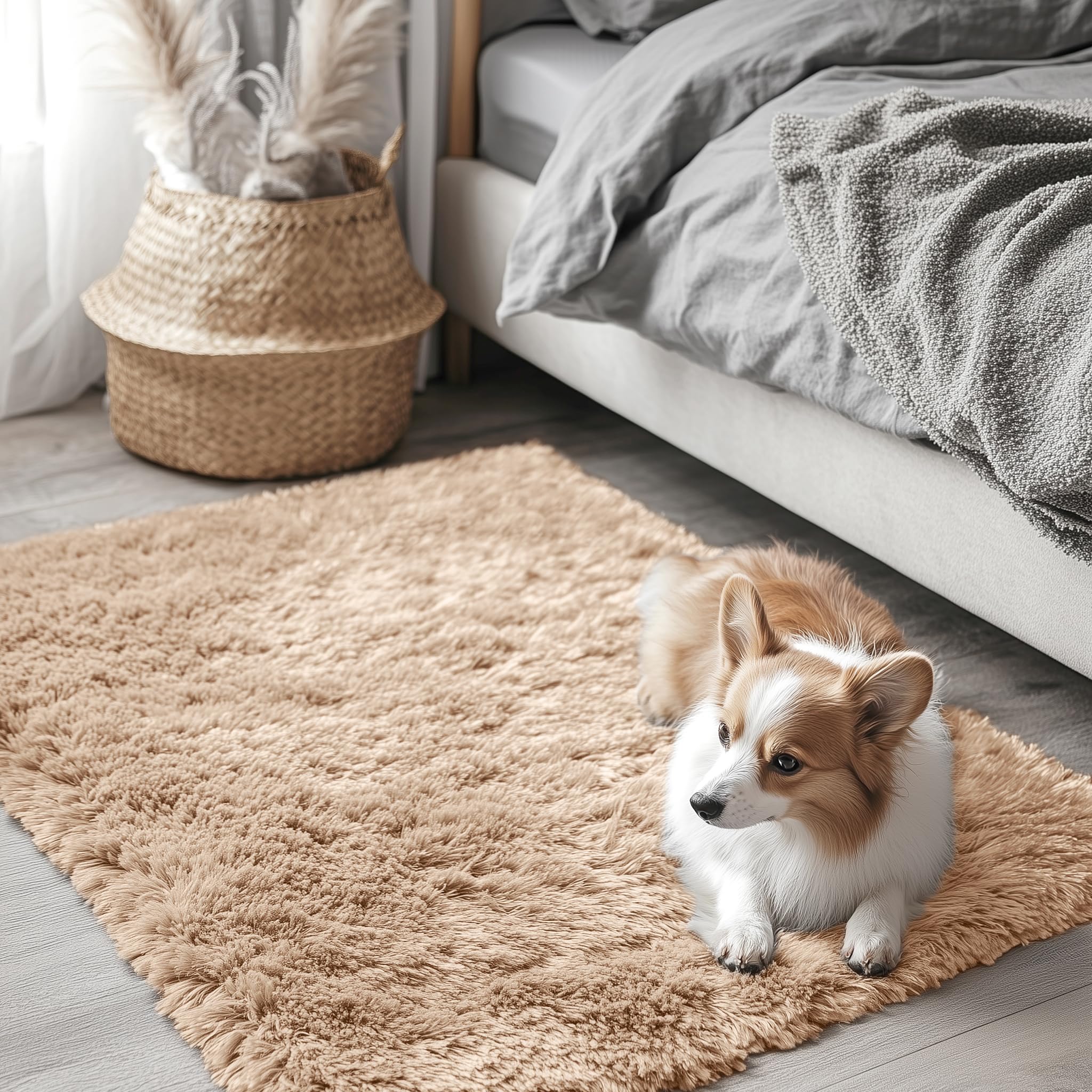 Amazon.com: OLANLY 2x3 Machine Washable Small Bedside Rug, Soft Fluffy ...