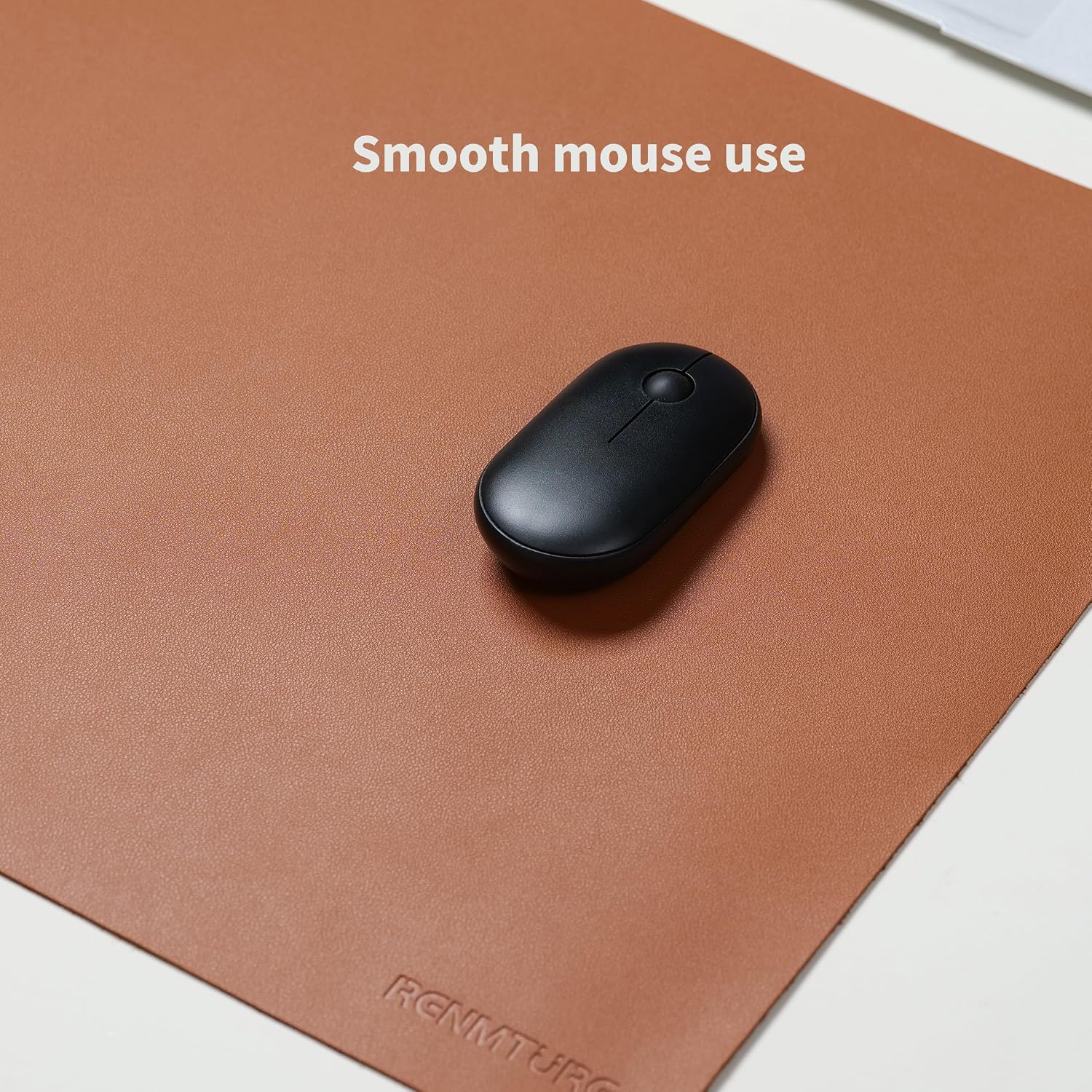 RENMTURE PU Mouse Pad, Faux Leather Large Desk Pad, Home Work Office Accessories, Non-Slip Desk Mat, Waterproof Gaming Pad Desk Blotter (36"x17", Brown) image 5