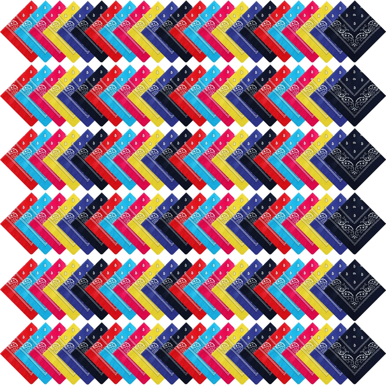 Handepo 200 Pcs Bandanas Bulk Paisley Bandanas Unisex Head Wrap Scarf Cowboy Headband Handkerchief for Women Men