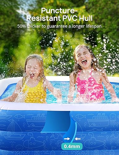 Miniatura 4 de EVAJOY - Piscina inflable de 92 x 56 x 20 pulgadas para fiesta acuática de verano, sin BPA, sobre el suelo, pelota de piscina para niños, patio