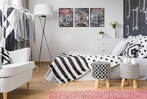 Miniatura 103 de SIXTTART Banksy - Arte de pared en lienzo para sala de estar, arte de pared de graffiti callejero para dormitorio, pintura abstracta grande, arte