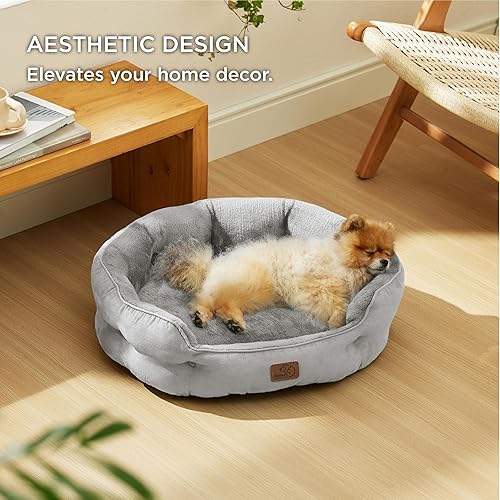 Miniatura 38 de Bedsure Camas lavables para perros, camas redondas con parte inferior antideslizante para gatos de interior, cachorros y gatitos, 20 pulgadas, gris