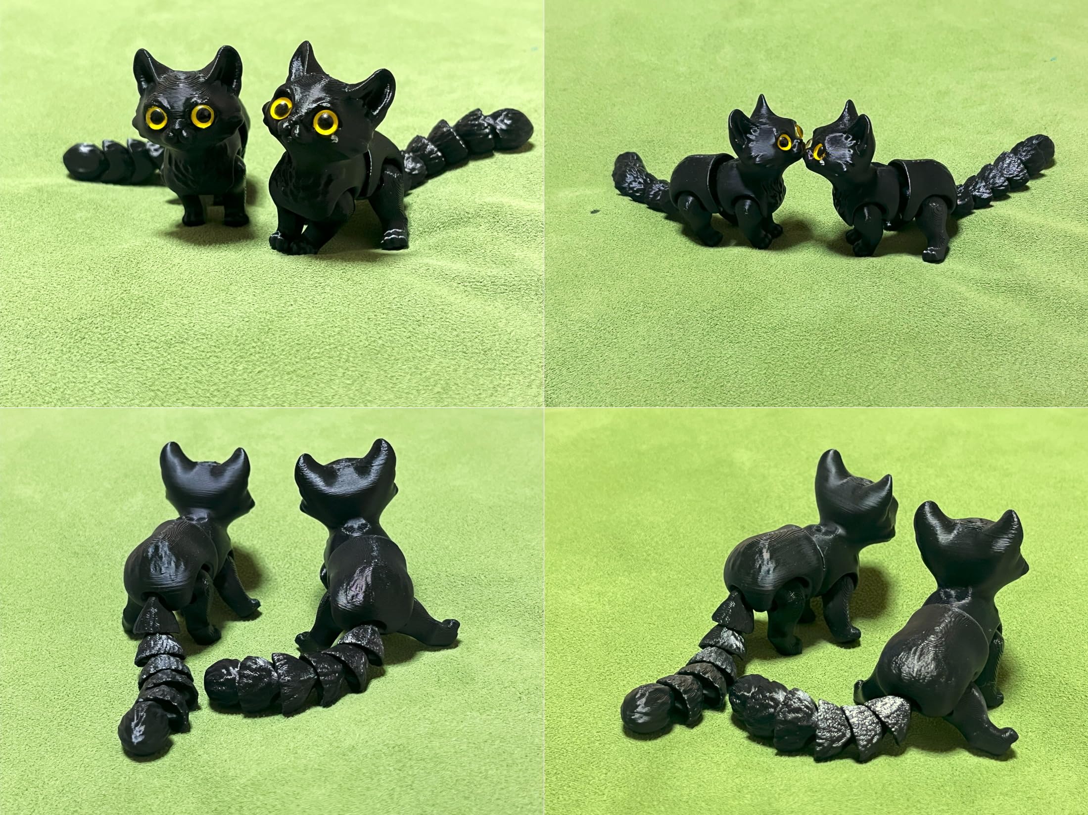 Amazon.co.jp: 黒猫 フィギュア 関節可動 ミニサイズ 全長12