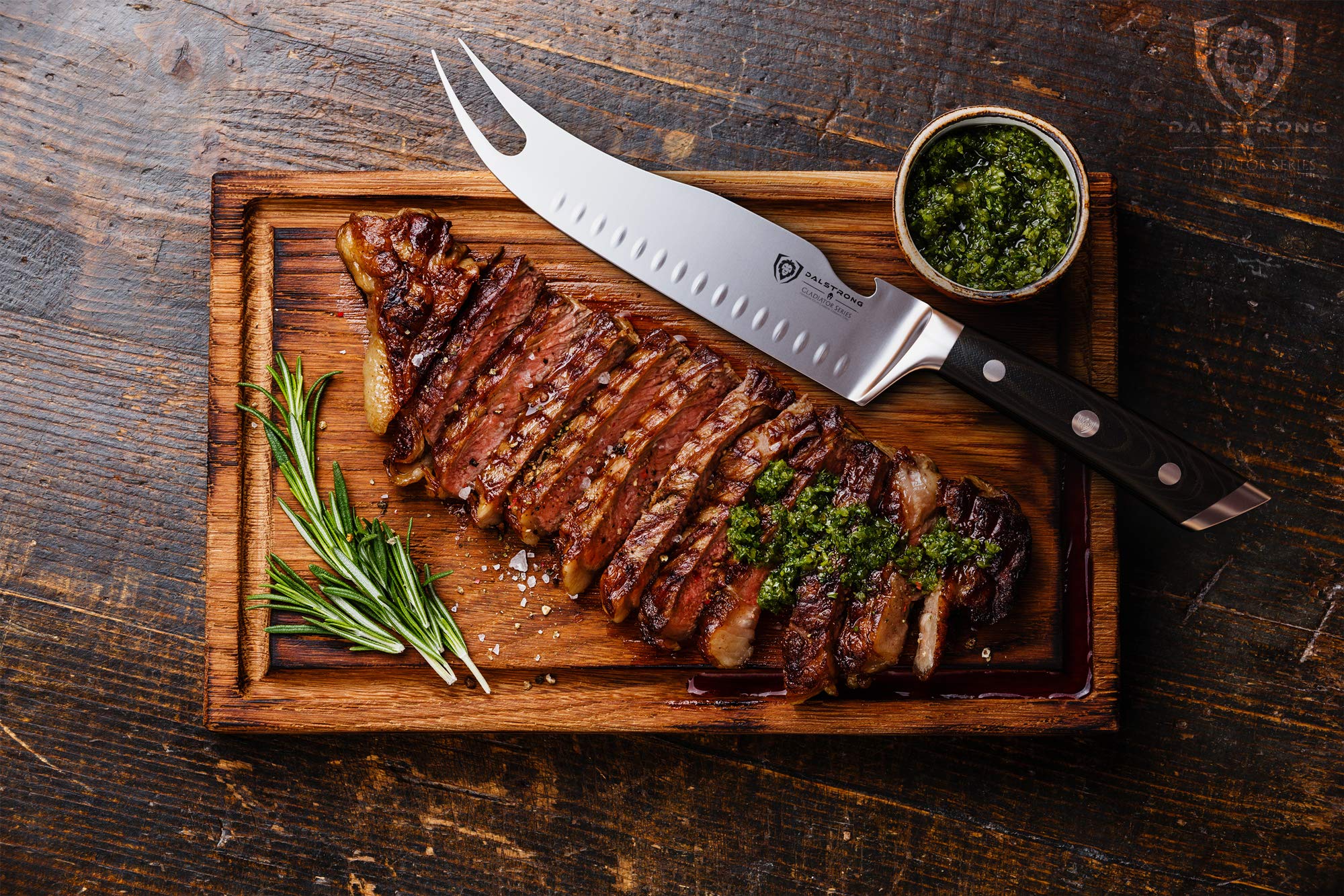 DALSTRONG BBQ Pitmaster & Meat Knife 8" Gladiator Series Forked