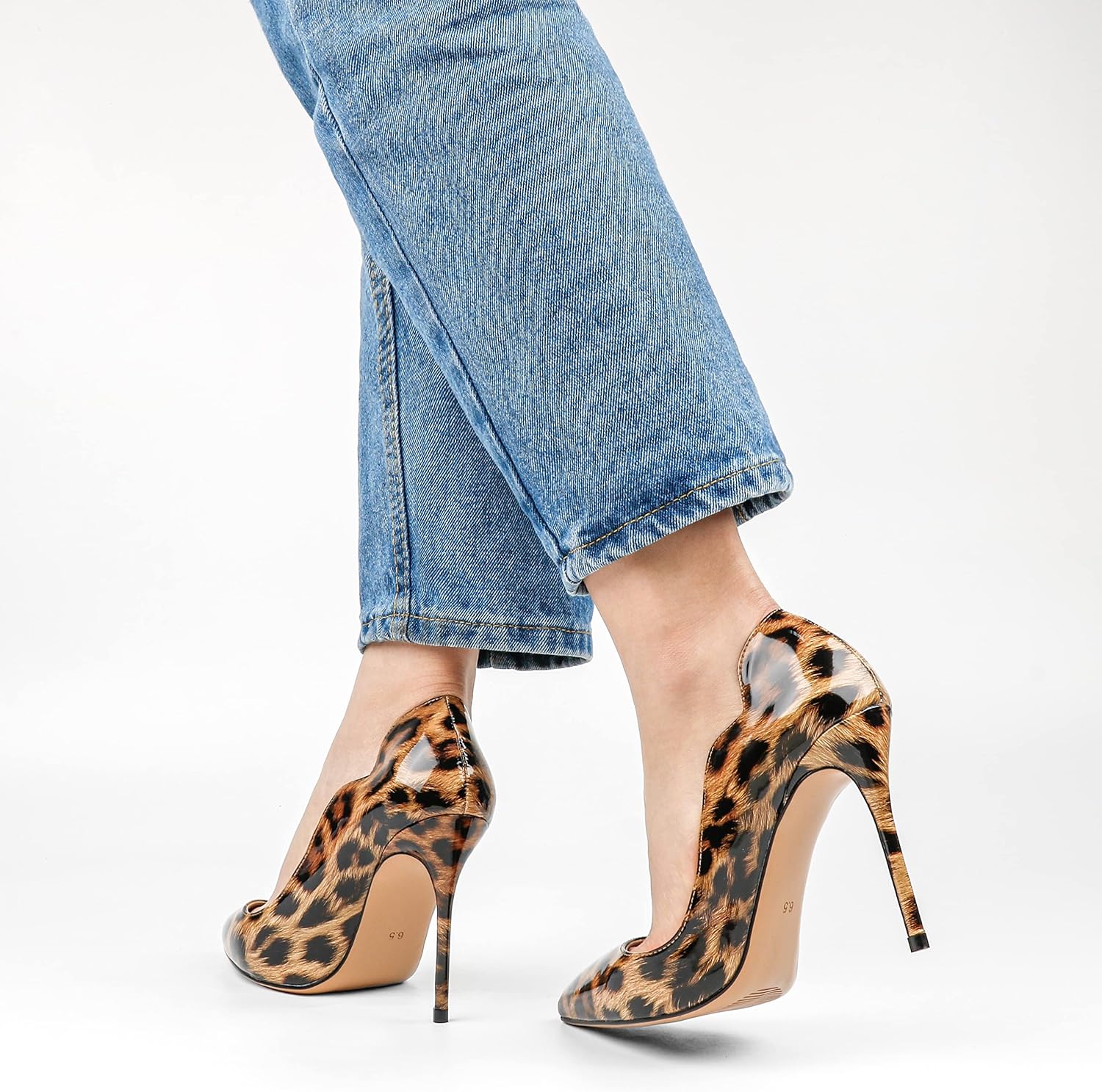 COLETER Women's 4 Inch Pumps Pointy Toe Wedding Dress Shoes Slip on Stiletto Pumps - Image 3