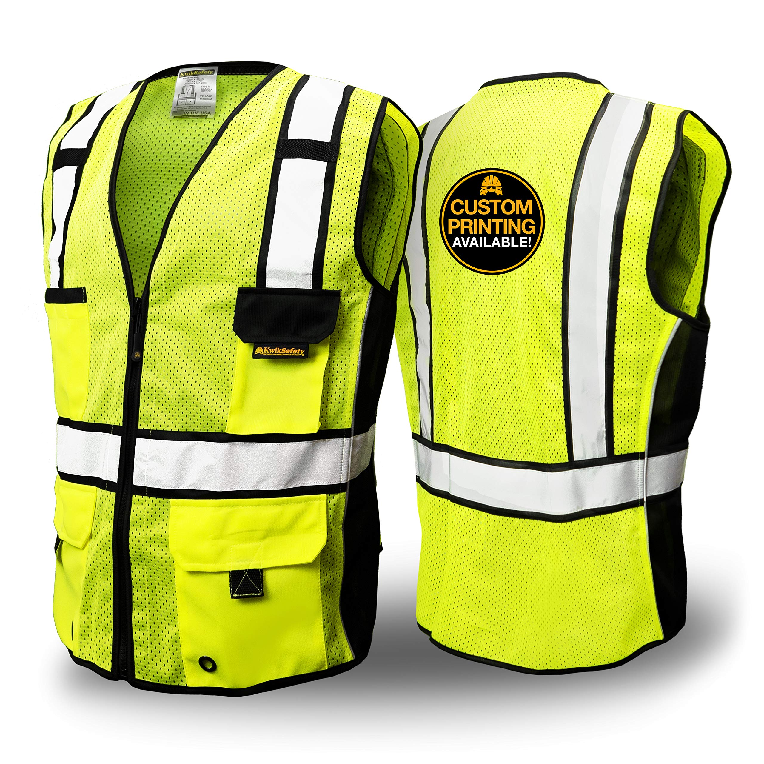 KwikSafety - Charlotte, NC - RoadBOSS Econ & Premium Safety Vest Class 2 Reflective Vest ANSI OSHA Safety Vest for Men