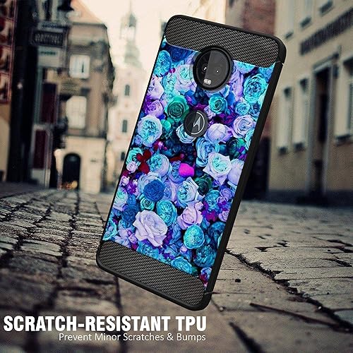 Miniatura 14 de CasesonDeck Funda ajustada compatible con Motorola Moto E5 Plus/Moto E5 Supra, fibra de carbono, protección contra golpes y caídas, TPU flexible