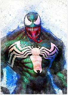 Venom Alternative Movie Poster Abstract Painting, Tom Hardy Eddie Brock Superhero Villian Marvel Wall Art Prints - Cotton Paper